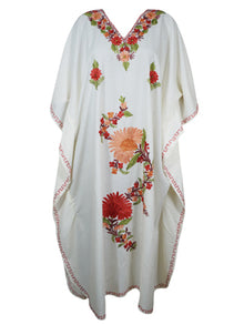 White kaftan dress for women Embroidered Dress Caftan M-XL