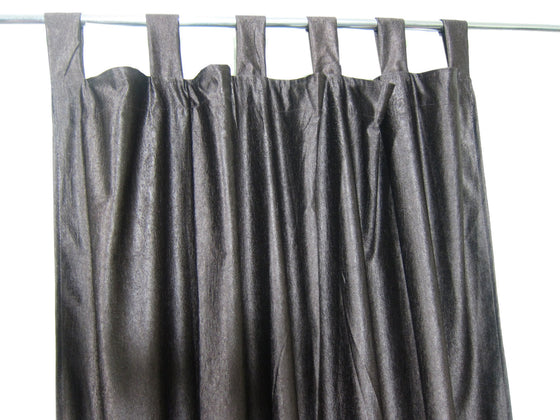 Brown Window Curtains – Crushed Velvet Feel Tab Top Drapes for Elegant Boho Interiors 84