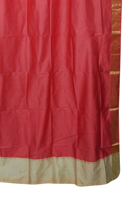 2 Pink Sari Curtains – Rod Pocket Drapes, Handmade Window Treatment Panels