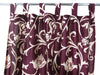 Pair of Plum Floral Curtains – Printed Crushed Velvet Feel Tab Top Drapes 96