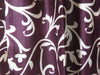 Pair of Plum Floral Curtains – Printed Crushed Velvet Feel Tab Top Drapes 96