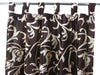 Brown Leaf Scroll Curtain Window Panels Tab Tops