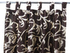 Pair of Brown Floral Printed Curtains – 96" Tab Top Drapes for Elegant Boho Interiors