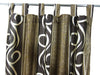 Bedroom Curtains – Pair of Brown Beige Vineyard Window Panels with Tab Tops