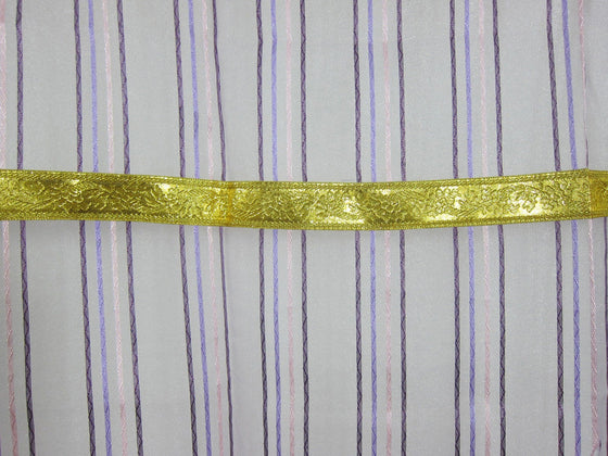 Pair of Boho Sheer Curtains – Purple Striped Drapes with Gold Tabs, Bed Canopy Curtains 84