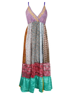 Womens Boho Hippy Beach Dress, Fall Maxi Dress, Purple Dress ML