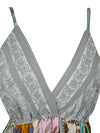 Womens Fall Maxi Dress, Gray Spring Fields Recycle Silk Strap Dresses M/L