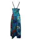 Womens Patchwork Dress, Blue Skies Strap Maxi Dress M/L
