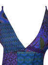 Womens Patchwork Maxidress  Purple Printed Long Dresses, Bohemian Fashion M/L