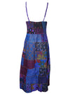 Womens Patchwork Maxidress  Purple Printed Long Dresses, Bohemian Fashion M/L