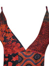 Womens Patchwork Maxi Dress, Red Strap Maxi Dress M/L