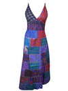Womens Patchwork Strap Maxi Dress Purple Patchwork Long Dresses M/L