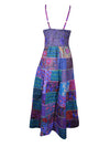 Womens Patchwork Strap Maxi Dress Purple Patchwork Long Dresses M/L