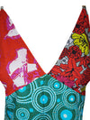 Boho Chic Women Long Dress, Cotton Patchwork Colorful Floral Printed Summer Fashion Maxi Dresses SM