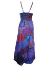 Womens Patchwork Hippie Dress, Purple Strap Maxi Dress S/M
