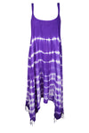Womens Maxi Dress, Purple White Tie Dye Flared Gorgeous Soft Boho Beach S