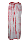 Women Strap Dress, Boho Sundress, Tie Dye Sleeveless Red White Gypsy Dress S/M