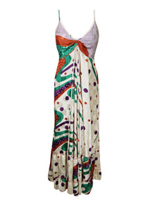  Soft Maxi Dress Beige Floral Summer Dresses S/M/L