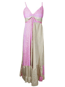  Pink Silk Maxi Dresses Boho Summer Dresses S/M