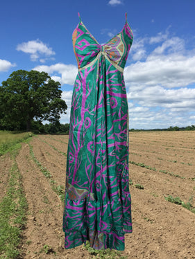 Womens Summer Maxi Dress Green Summer Dresses S/M