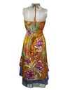 Womens Beach Dress, Yellow Summer Boho Dresses S/M