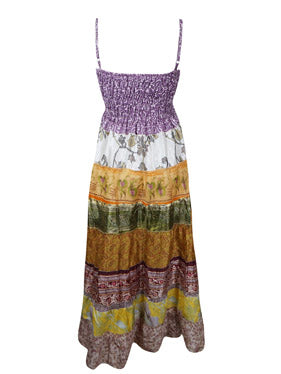 fair trade silk dress SilkSilky 19Momme Silk Sleeveless Tie Neck Midi Dress, Dark Blue / XL(14)