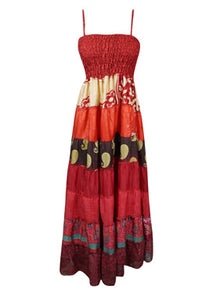  Womens Maxi Dress Red Flared Summer Dresses