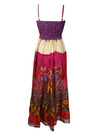 Summer Beach Maxi Dresses Red Recycled Silk Dress S/M