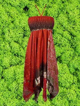 Women Sundress, Halter Dresses, Red Handmade Boho Dress S/M