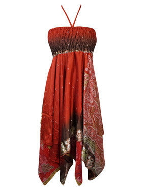 Women Sundress, Halter Dresses, Red Handmade Boho Dress S/M Women Sundress, Halter Dresses, Red Handmade Boho Dress S/M