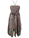 Womens Boho Sundress, Halter Dresses, Purple Summer Dress S/M