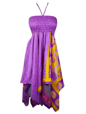 Womens Boho Skirt Dress Sundress Purple Dress
