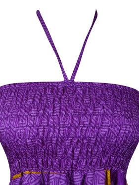 Womens Boho Skirt Dress Sundress Purple Dress S/M