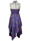 Women's Floral Boho Skirt Dress Blue Sundress S/M