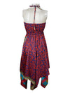 Women's Floral Ibiza Dress Blue Pink Sundress S/M
