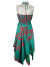 Womens Boho Dress Sea Green Beach Sundress S/M