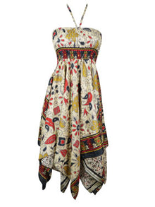  Womens Beach Dress Beige Black Boho Beach Dress