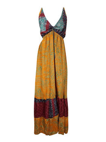  Womens Maxi Dress Sunset Orange Strapdress