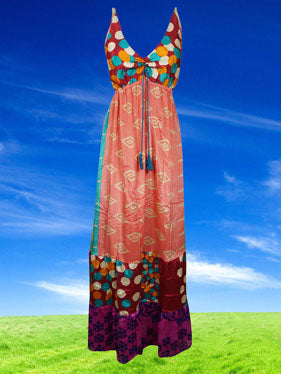 Womens Strapdress Pink Summer Travel MaxiDress S/M