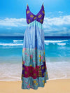 Womens Maxi Dress Blue Strap Dress Maxi Dress, S/M