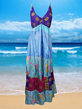 Womens Maxi Dress Blue Strap Dress Maxi Dress, S/M