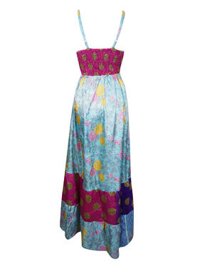 Womens Maxi Dress Blue Strap Dress Maxi Dress, S/M