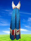 Womens Strappy Sundress, Blue Maxi Dresses S/M