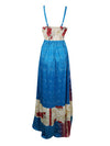 Womens Strappy Sundress, Blue Maxi Dresses S/M