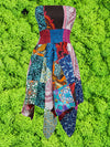 Women’s Summer Patchwork Dress Colourful Boho Patchwork Sundress S/M
