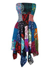 Women’s Strapless Dress Patchwork Sundress