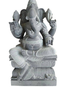  PRE ORDER Natural Stone Ganesha Garden Statue Handcarved Granite Stone