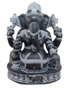  PRE ORDER Natural Stone Ganesha Garden Statue Handcarved Black Granite Stone