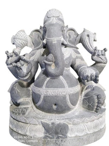  PRE ORDER Granite Stone Ganesha Garden Statue Handcarved Gray Stone
