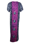 Womans Cotton Nightwear Caftan Maxi Dress, Pink Batik Nightgown Kaftan XL